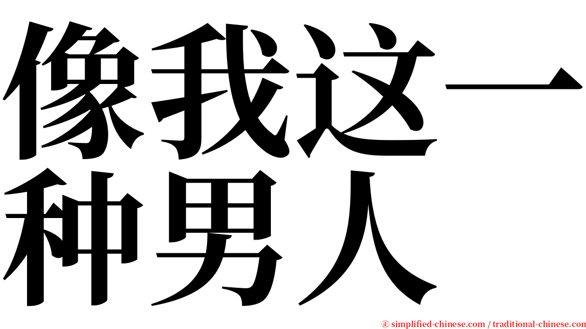 像我这一种男人 serif font