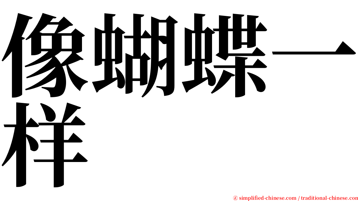 像蝴蝶一样 serif font