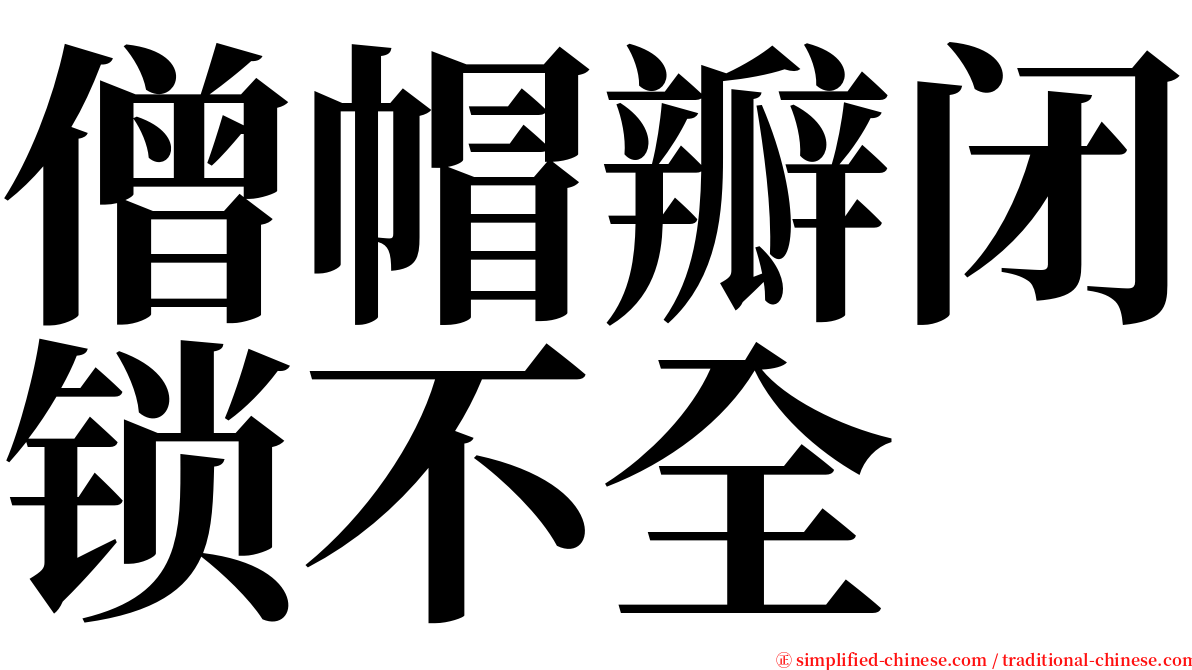 僧帽瓣闭锁不全 serif font