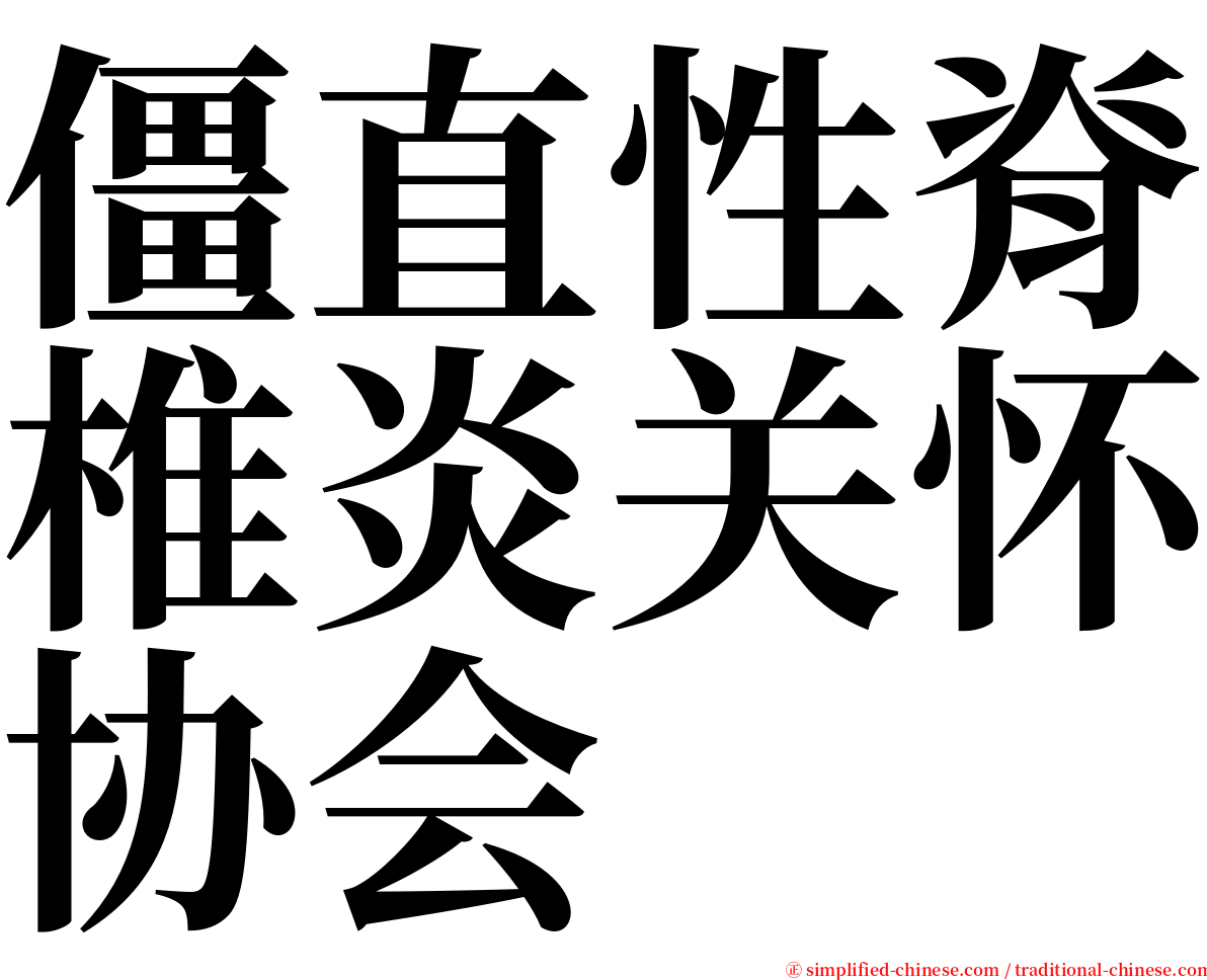 僵直性脊椎炎关怀协会 serif font