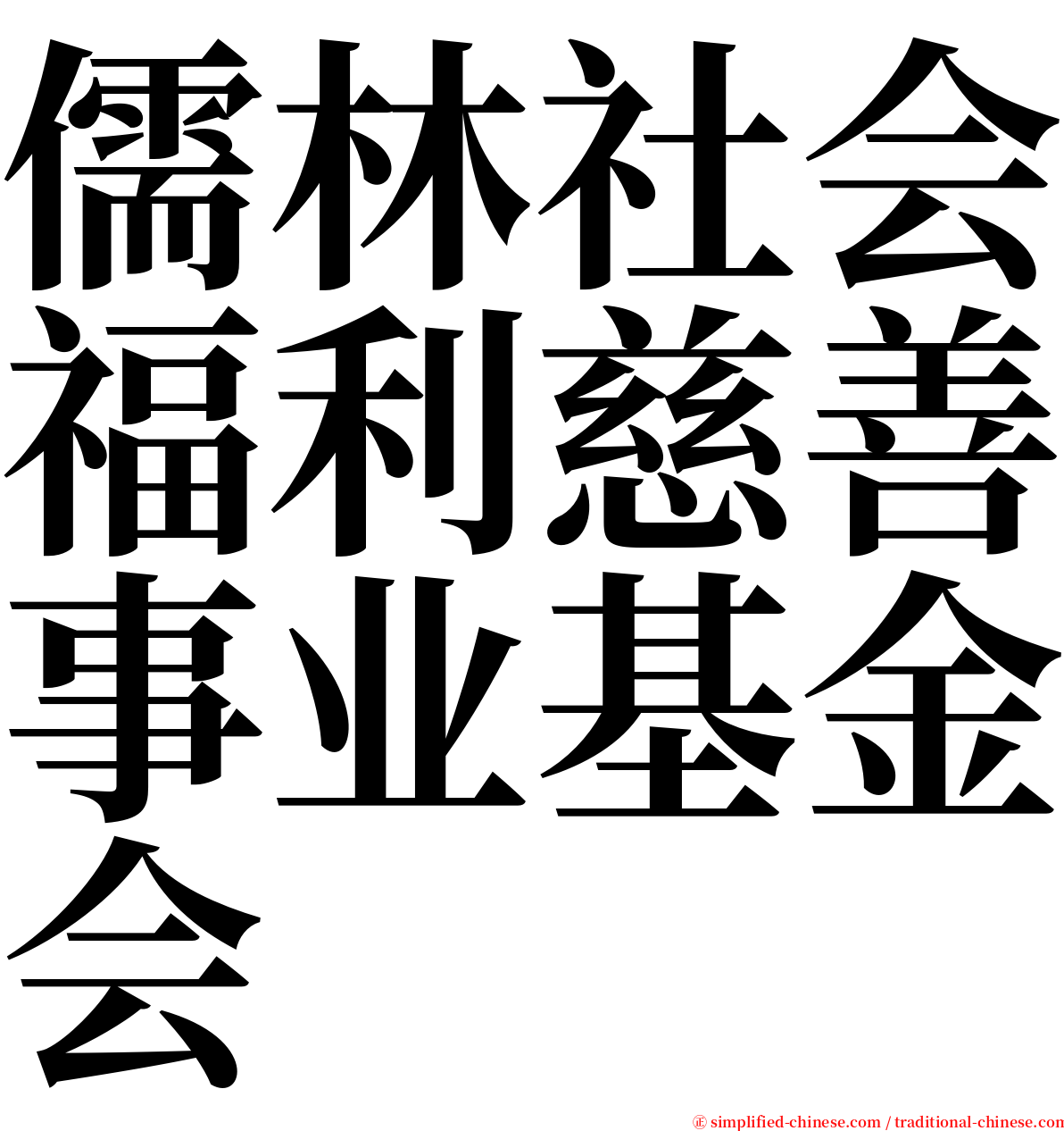 儒林社会福利慈善事业基金会 serif font