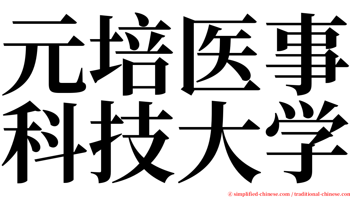 元培医事科技大学 serif font