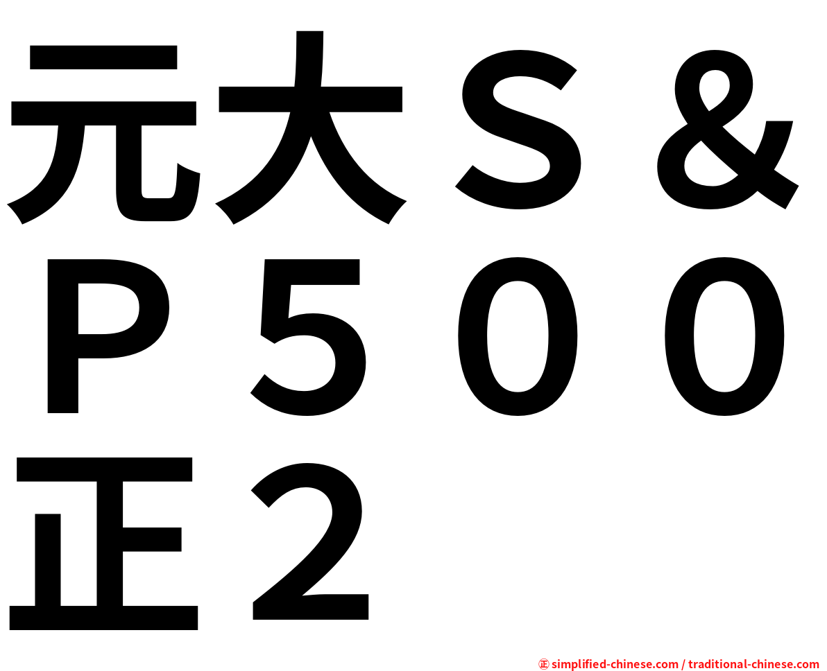 元大Ｓ＆Ｐ５００正２