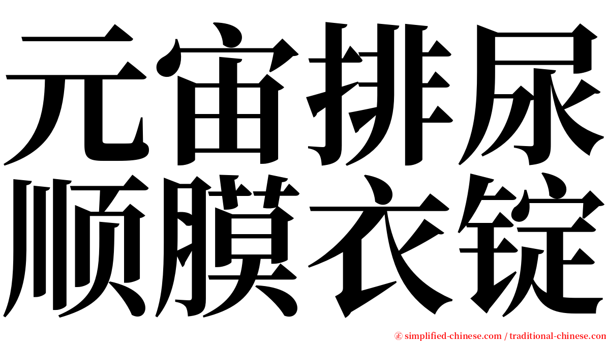 元宙排尿顺膜衣锭 serif font