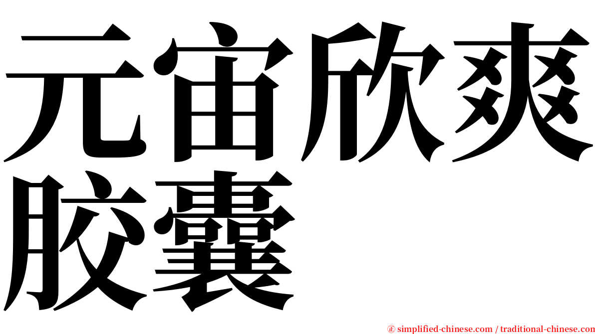 元宙欣爽胶囊 serif font