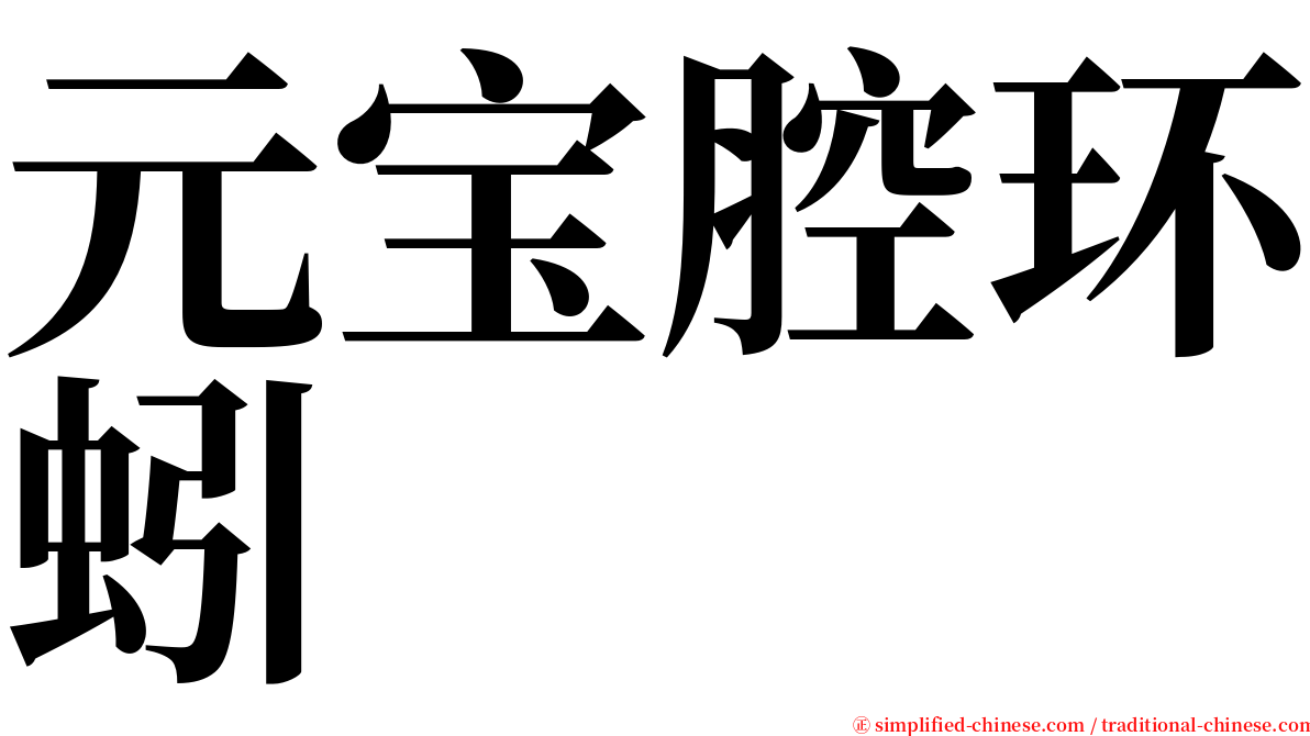 元宝腔环蚓 serif font