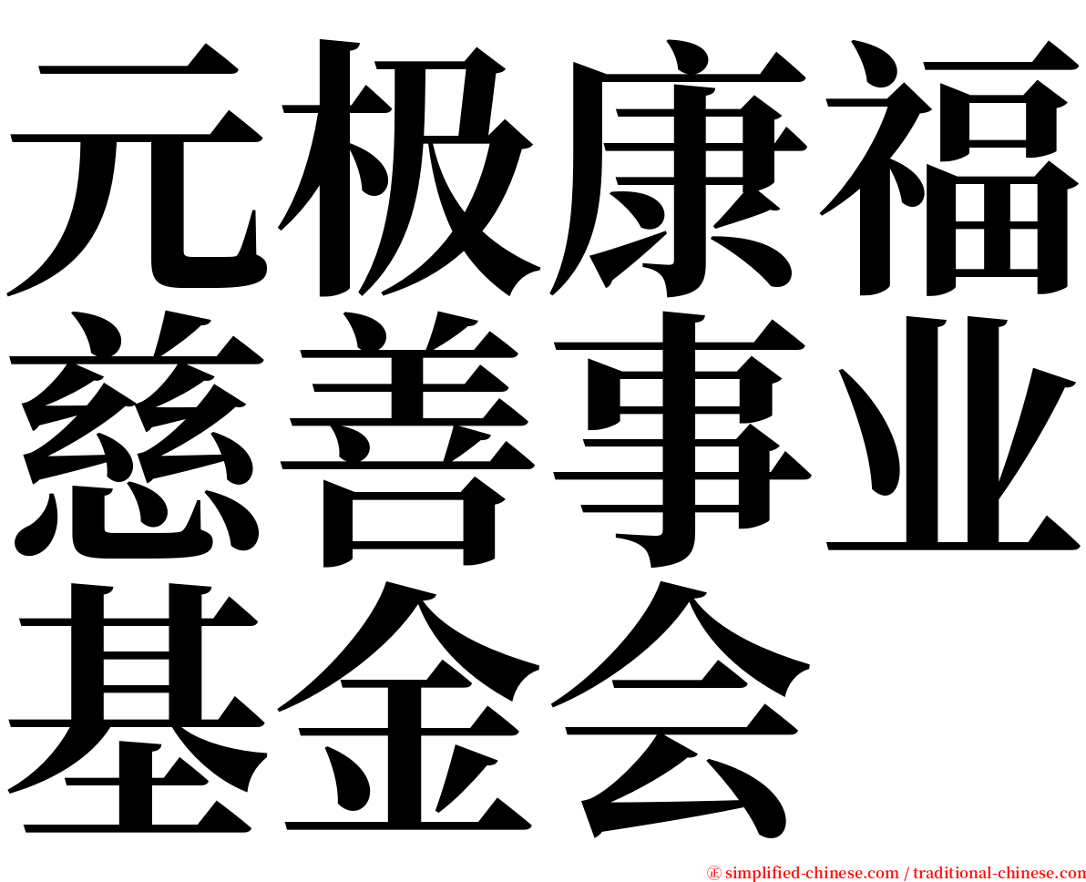 元极康福慈善事业基金会 serif font