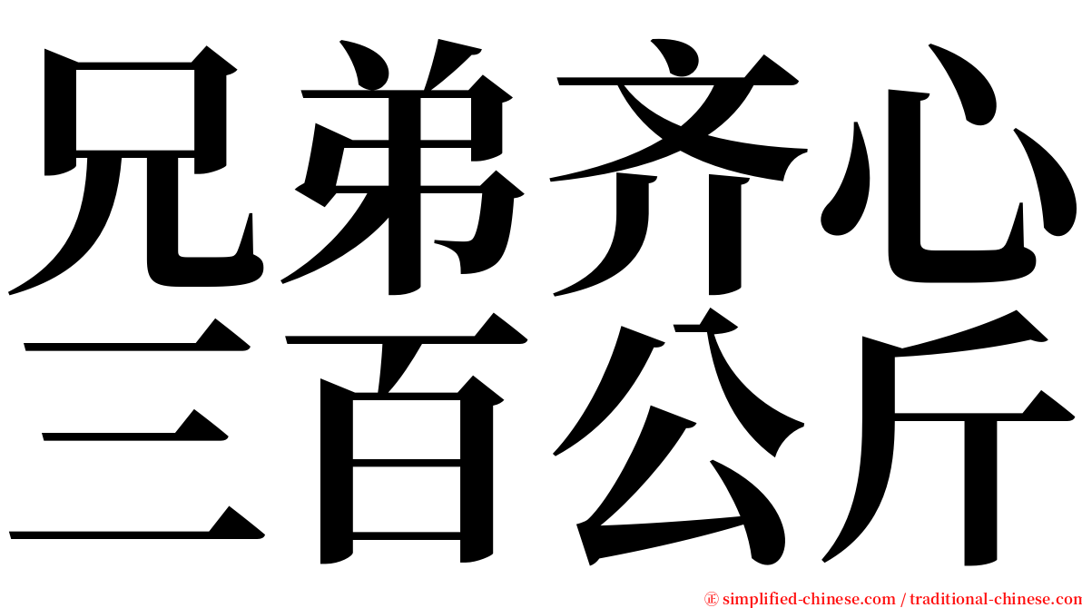 兄弟齐心三百公斤 serif font