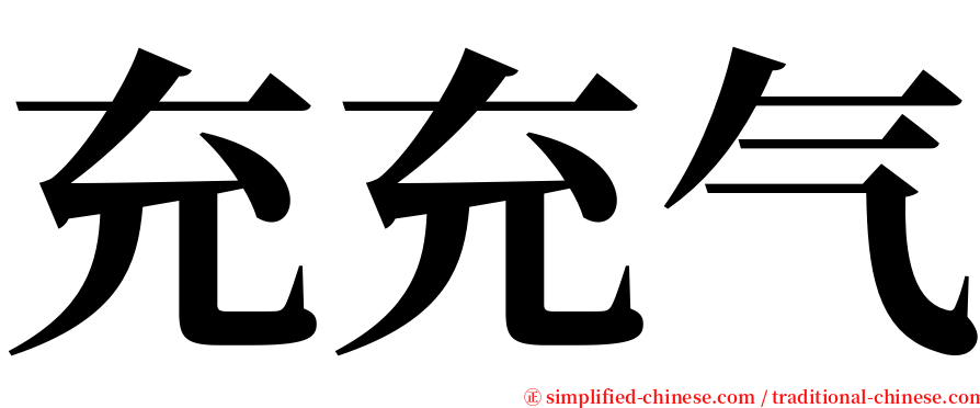 充充气 serif font