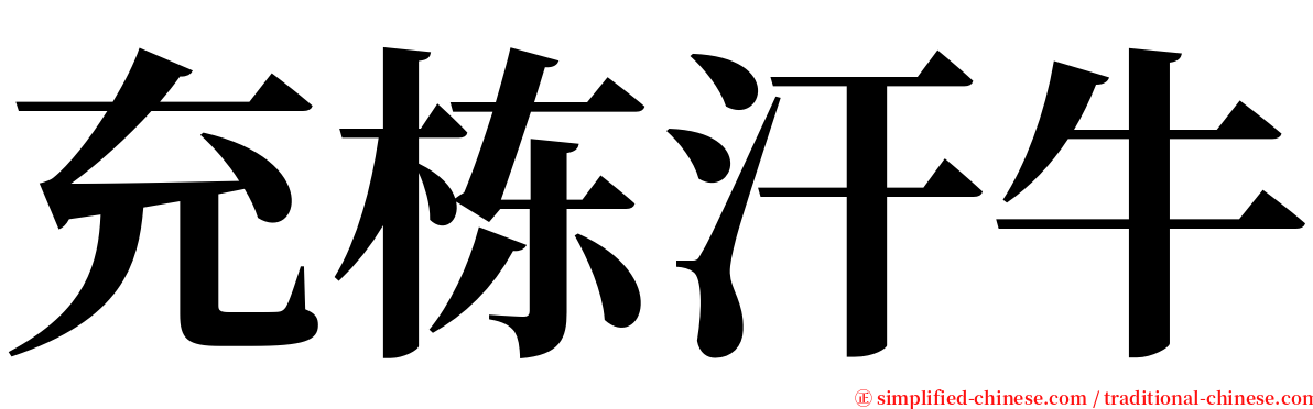 充栋汗牛 serif font