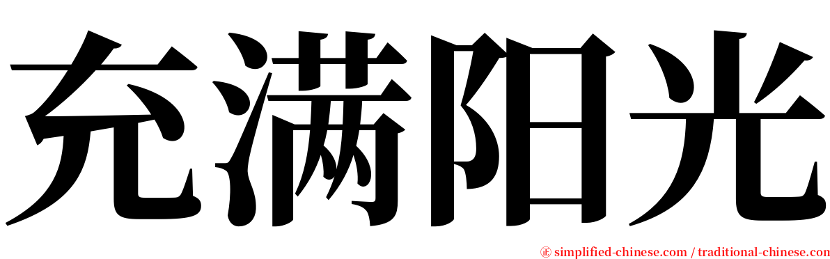 充满阳光 serif font