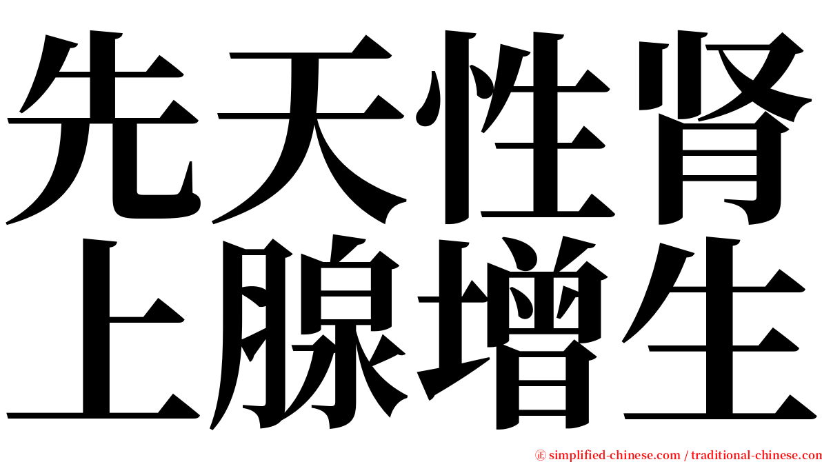 先天性肾上腺增生 serif font