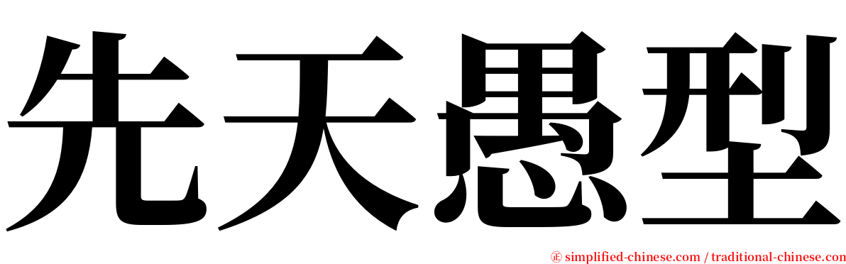 先天愚型 serif font