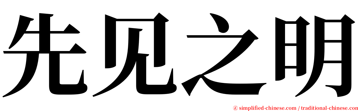 先见之明 serif font