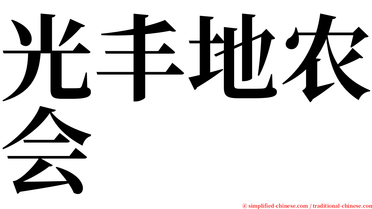 光丰地农会 serif font