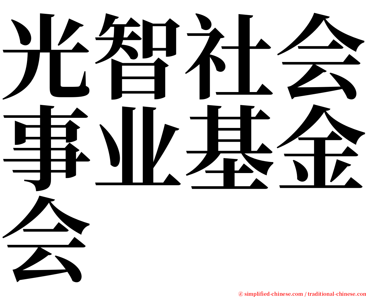 光智社会事业基金会 serif font