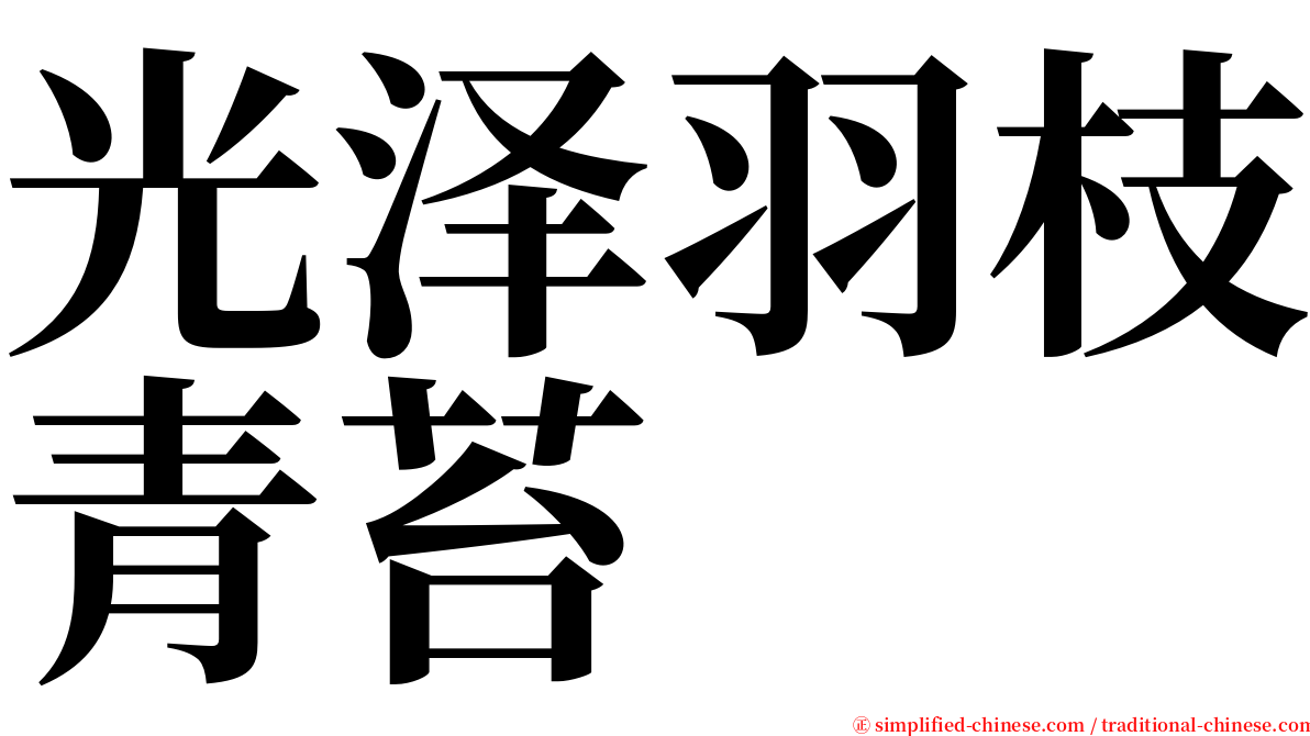 光泽羽枝青苔 serif font