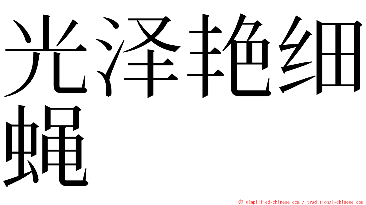 光泽艳细蝇 ming font