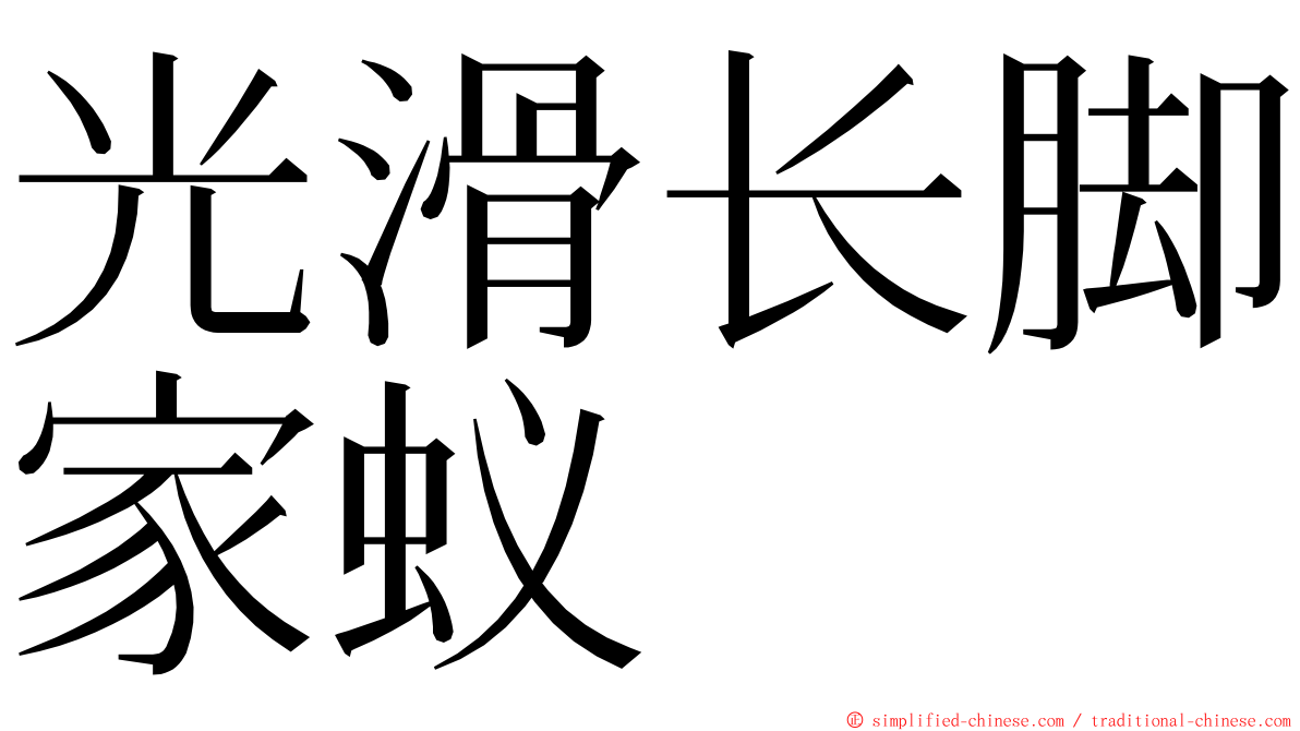 光滑长脚家蚁 ming font