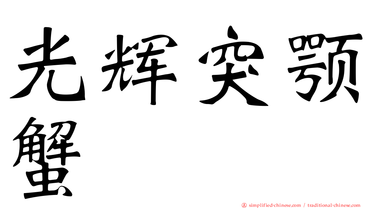 光辉突颚蟹