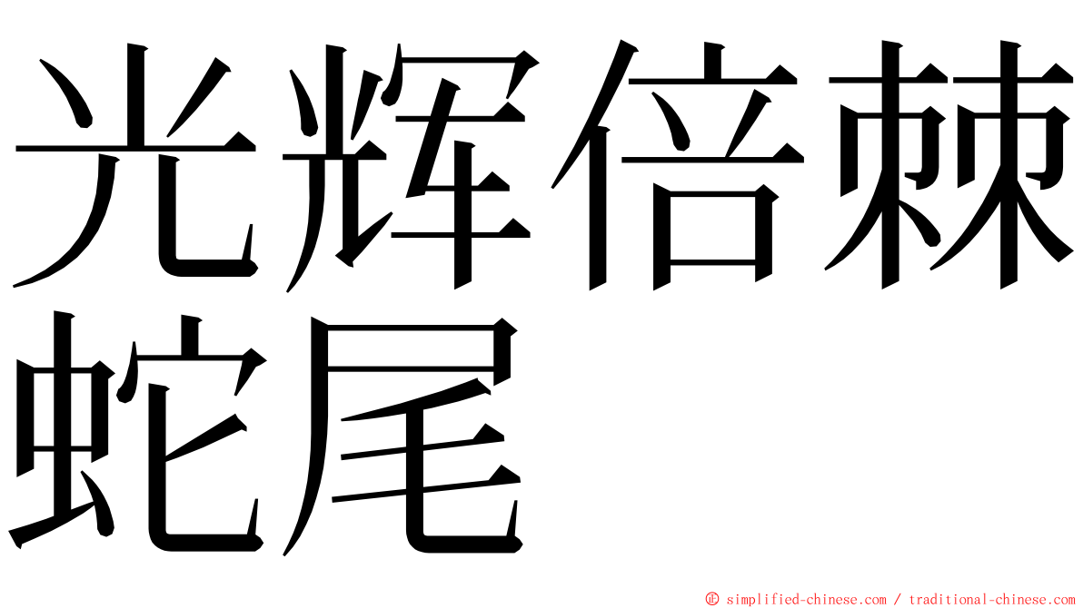 光辉倍棘蛇尾 ming font