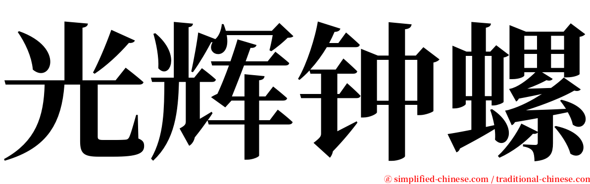 光辉钟螺 serif font