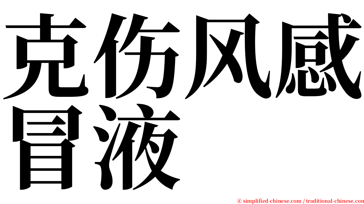 克伤风感冒液 serif font