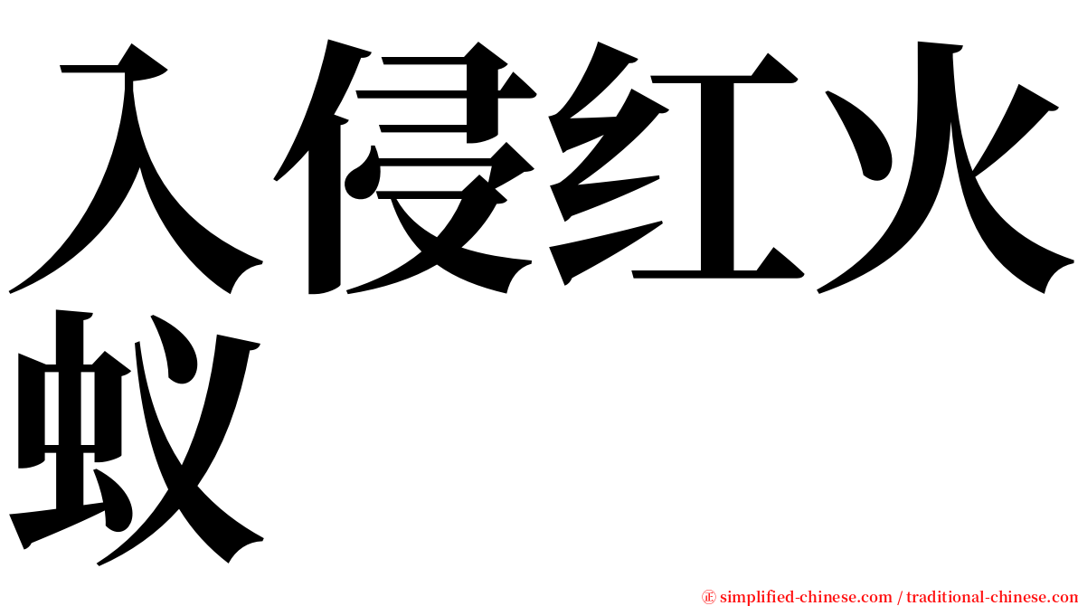 入侵红火蚁 serif font