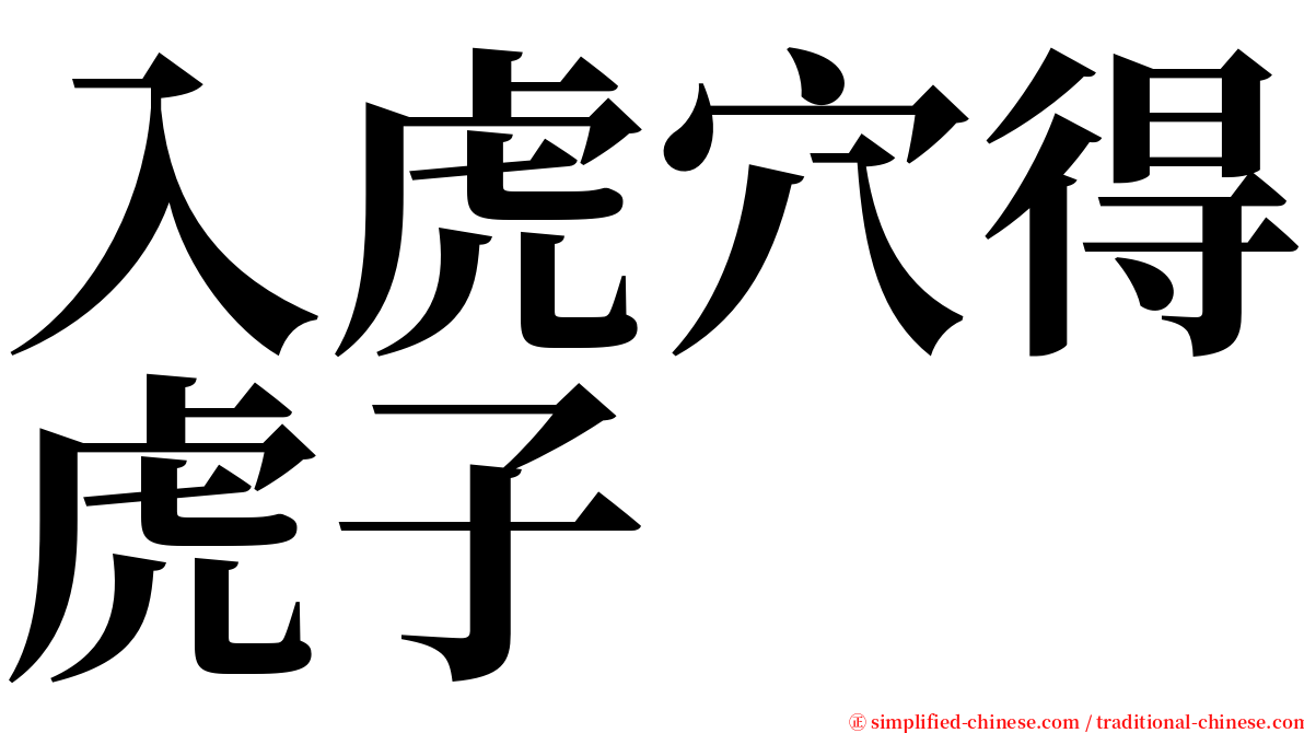 入虎穴得虎子 serif font