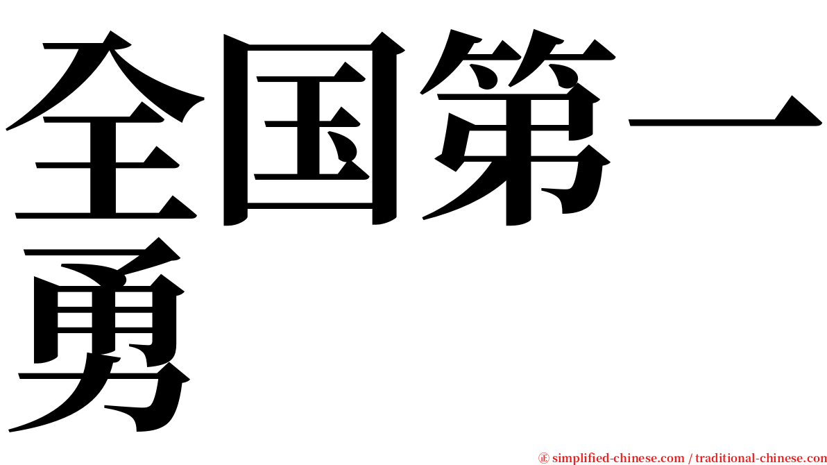 全国第一勇 serif font