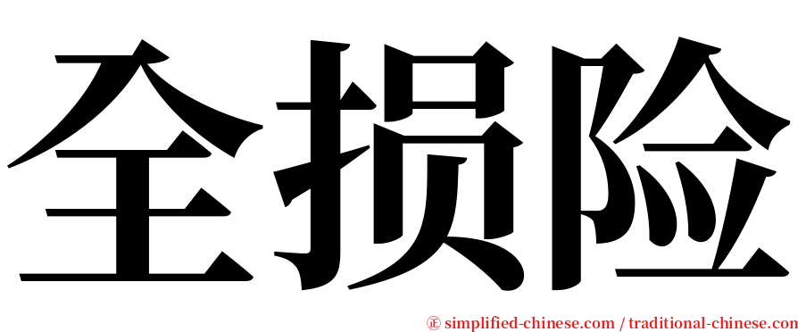 全损险 serif font