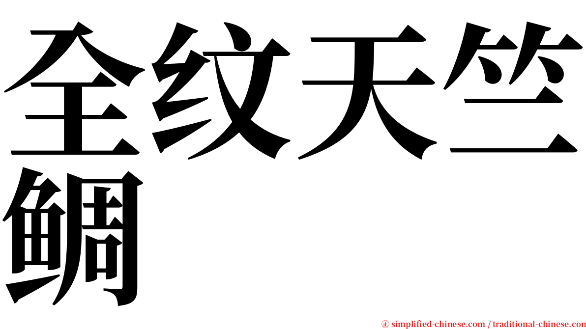 全纹天竺鲷 serif font