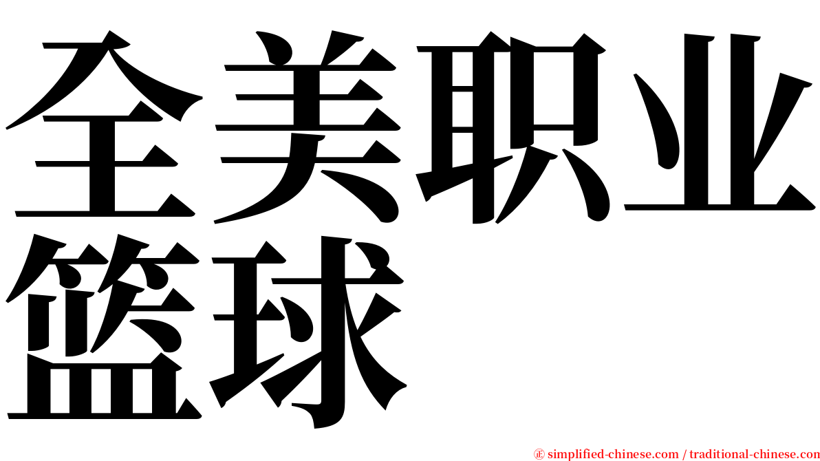 全美职业篮球 serif font