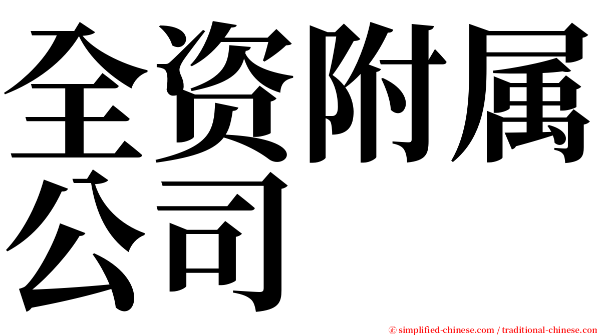 全资附属公司 serif font