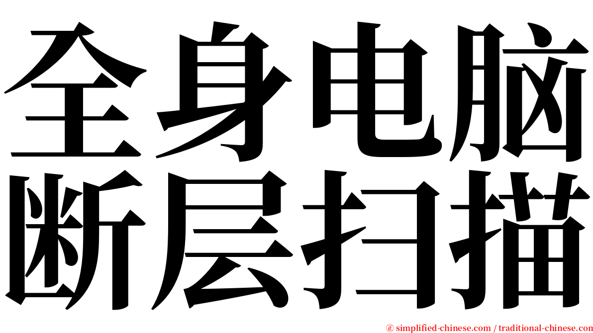 全身电脑断层扫描 serif font