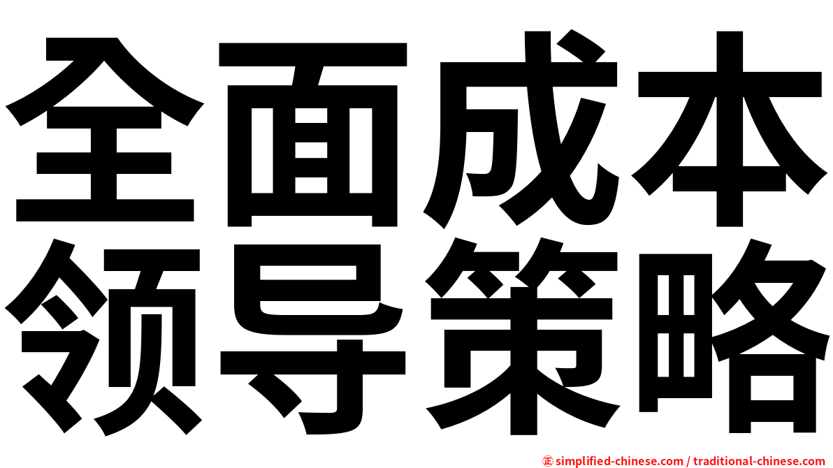 全面成本领导策略