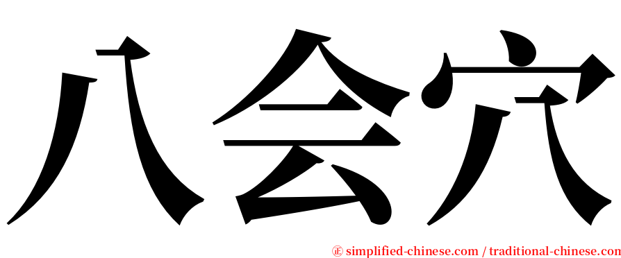 八会穴 serif font