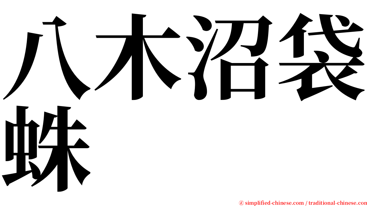 八木沼袋蛛 serif font