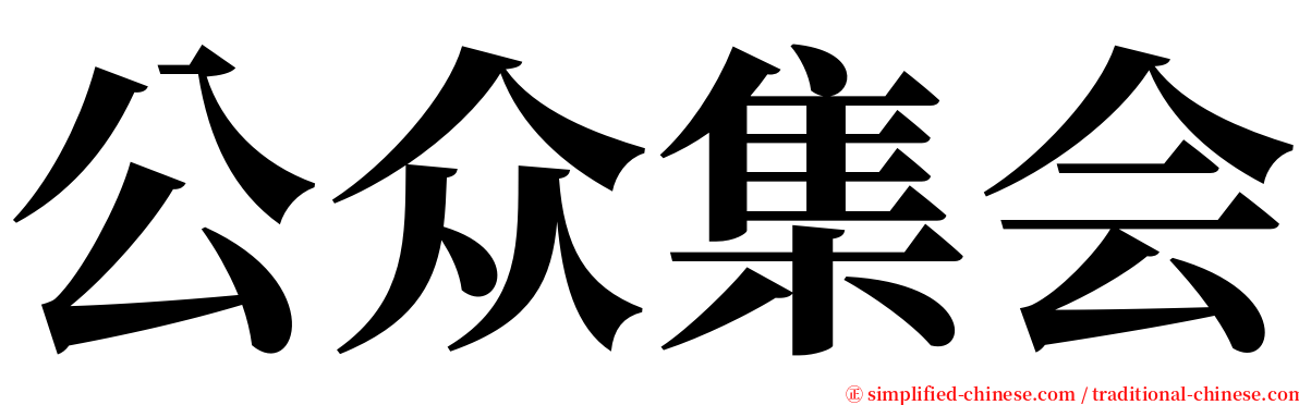 公众集会 serif font