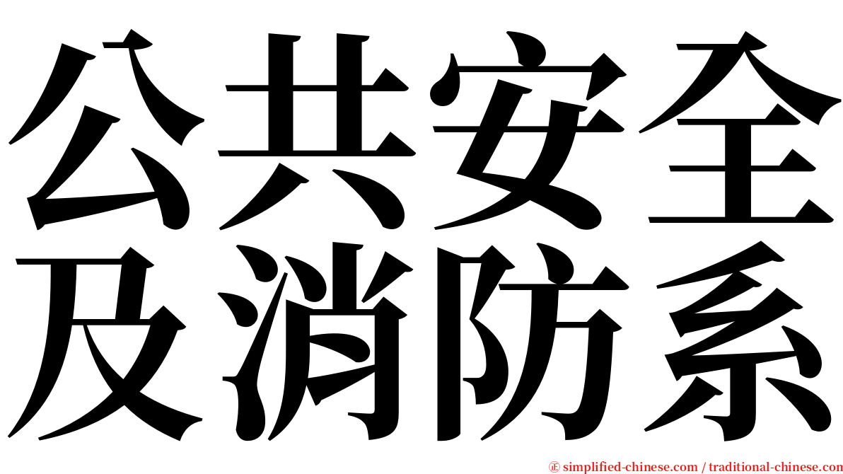 公共安全及消防系 serif font