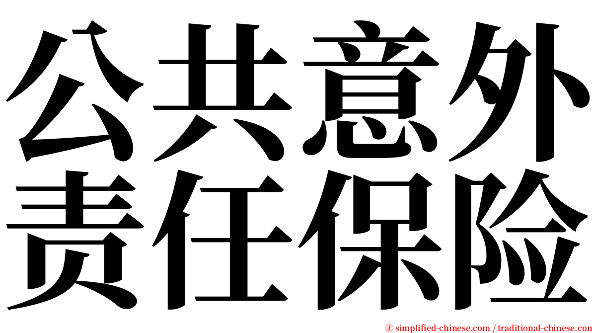 公共意外责任保险 serif font