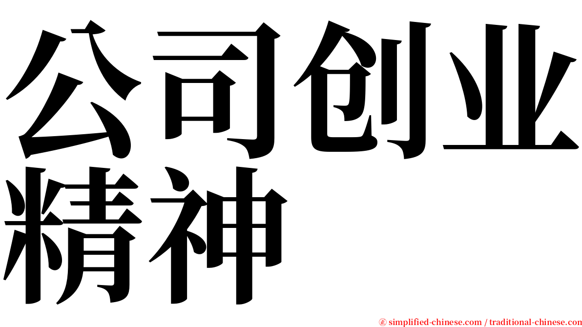 公司创业精神 serif font