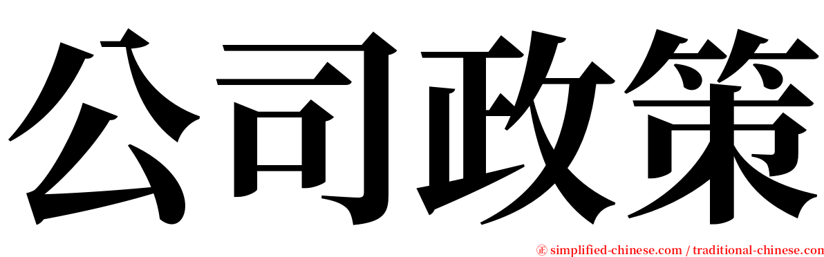 公司政策 serif font