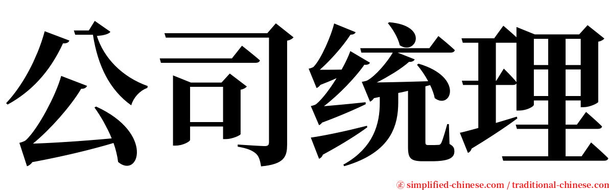 公司统理 serif font