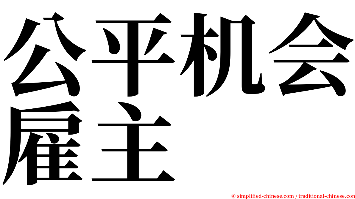 公平机会雇主 serif font