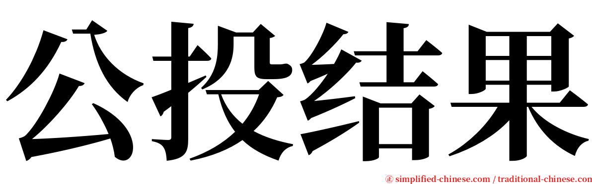 公投结果 serif font