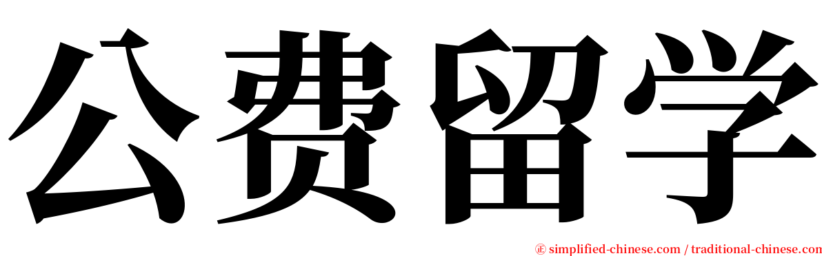 公费留学 serif font