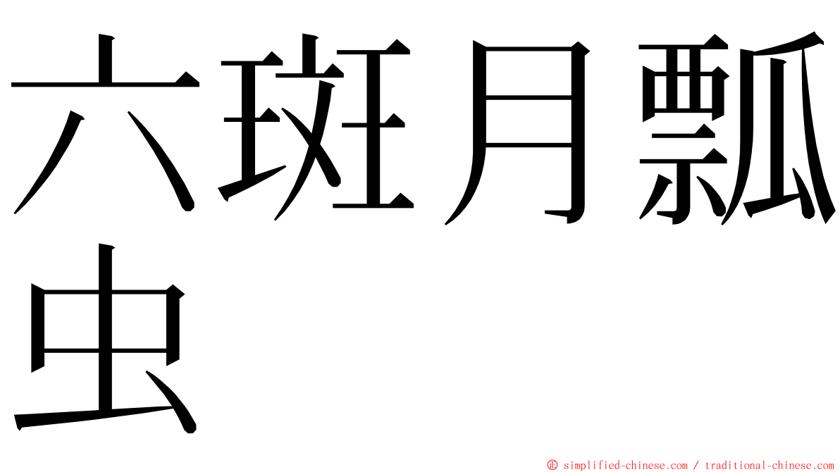 六斑月瓢虫 ming font