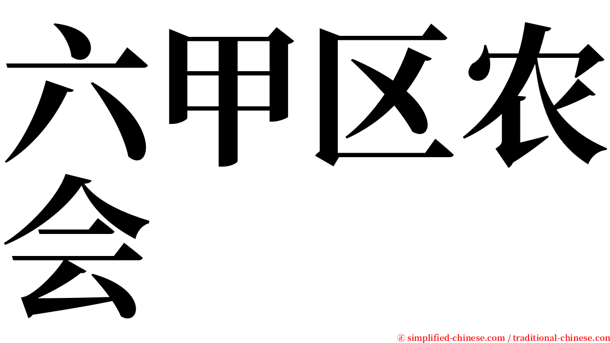 六甲区农会 serif font