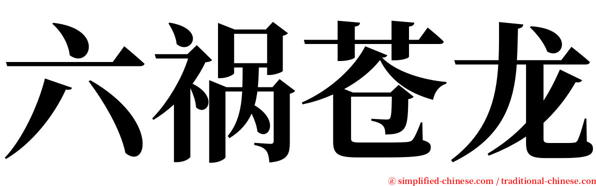 六祸苍龙 serif font